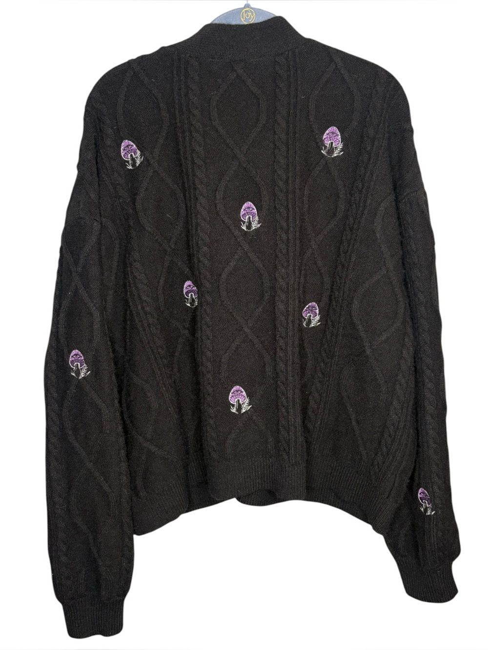 Disturbia Revelation Mushroom Knit cardigan sweater black women’s size xl - Picture 3 of 6